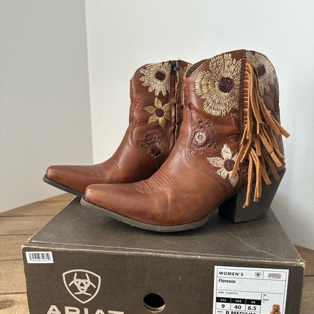 Ariat Cowboy Boots Florence Western Boot Costal Cowgirl Festival Embroidered - Picture 7 of 15